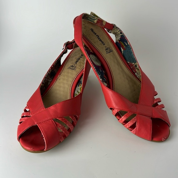 Hush Puppies Shoes - HUSH PUPPIES HP02 Flex Women's Coral Peep Toe Shoes 8.5